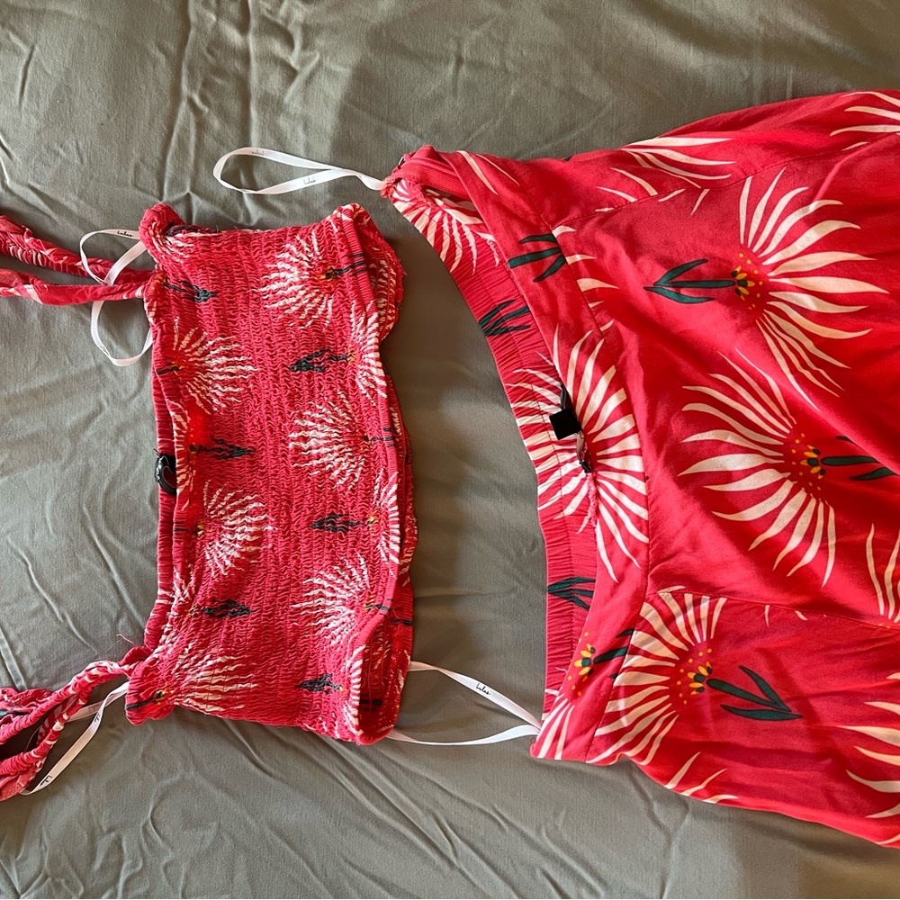Lulu's Pink Floral Two-Piece Dress